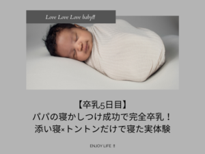 【卒乳5日目】パパの寝かしつけ成功で完全卒乳！添い寝×トントンだけで寝た実体験
